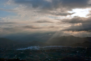 Countryside surrounding the town of Frigiliana, Malaga Province, Axarquia, Andalusia, southern Spain.