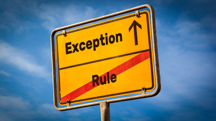 Street Sign to Exception versus Rule