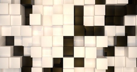 A 3D Cubes Background. Black and white