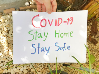 Stay Home Stay Safe, Stay in the house to prevent virus COVID-19 infection.