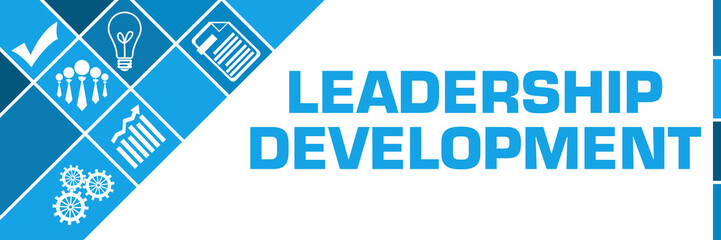 Leadership Development Business Symbols Blue Left Triangles 