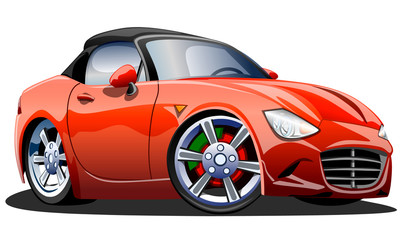 Obraz na płótnie Canvas Sports red cartoon car on a white background. Vector illustration