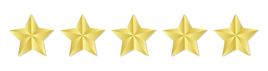 Five stars customer product rating review for apps and websites. Vector illustration