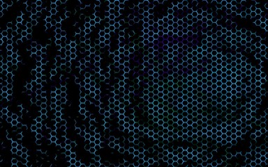 Honeycomb on a blue green background. Perspective view on polygon look like honeycomb. Isometric geometry. 3D illustration