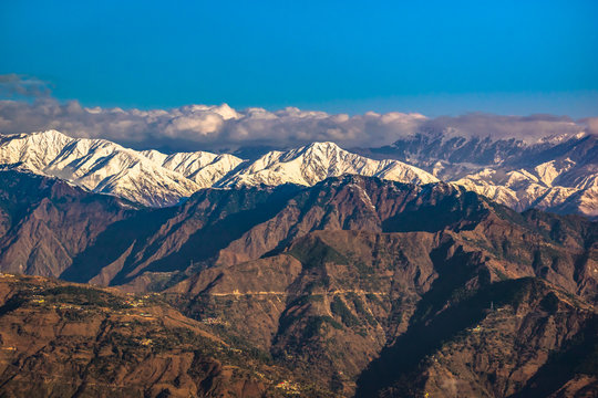 mountains in the snow at Dalhousie, Himachal Pradesh, India