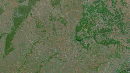 Penza, Russia - outlined. Satellite