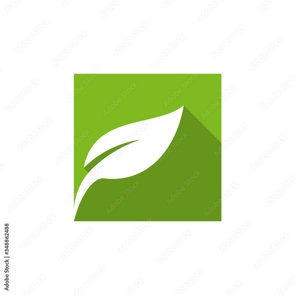 Wall mural leaf logo vector design template