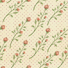 Vintage floral seamless pattern, pencil hand drawn illustration. Vintage floral design for textile, wallpaper or scrapbooking paper.