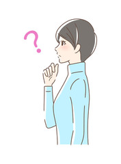 不安・疑問・悩みを感じる女性の横顔