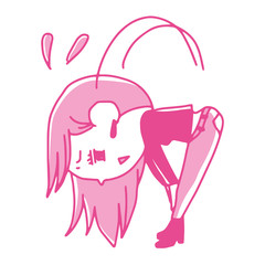 深々と謝る女性社員のイラスト