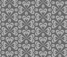 Foto op Canvas Gray hearts pattern. Decorative, seamless, abstract. Suitable for curtains, wallpapers, fabrics, tiles, wrapping paper. © Avilika