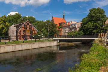 Old town and Brda river in Bydgoszcz, Poland