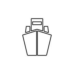 Cargo ship icon. International freight transport sign. Flat design style.