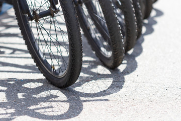 Bicycle wheels and sun shade