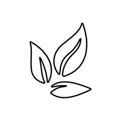 Green tea leaves. Flat style icon design.