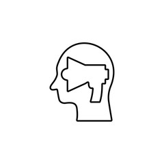 Megaphone icon in flat style. Loudspeaker symbol. Marketing announcement, promotion sign.