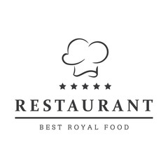 Food Logo Design Template, Badges, Black and White