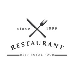 Food Logo Design Template, Badges, Black and White