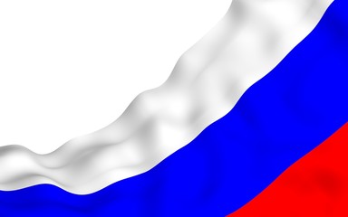 Waving flag of the Russian Federation. The National. State symbol of the Russia. 3D illustration