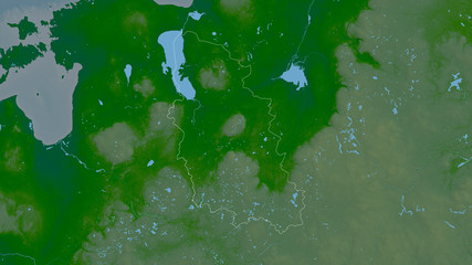 Pskov, Russia - outlined. Physical