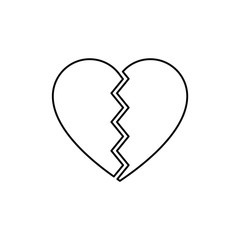 icon of a broken heart. vector illustration