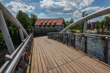 Bridge over the Brda river in Bydgoszcz, Poland