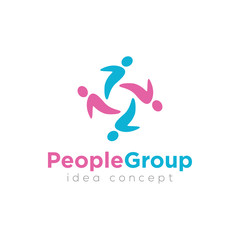 People Concept Logo Design Template