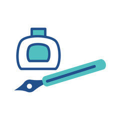 fountain pen icon design, flat style trendy collection