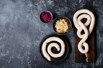 Snail sausage in traditional spiral