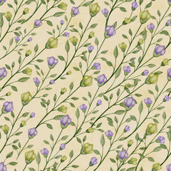 Vintage floral seamless pattern, pencil hand drawn illustration. Vintage floral design for textile, wallpaper or scrapbooking paper.