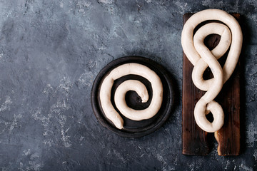 Snail sausage in traditional spiral