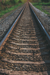 Obraz premium railroad tracks in the countryside
