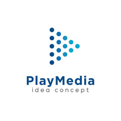 Play Media Concept Logo Design Template