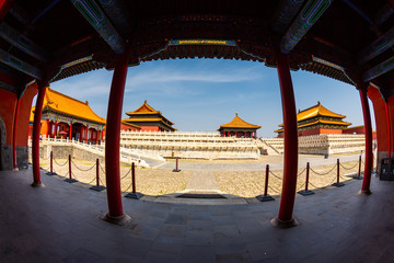 The architecture of the Forbidden City in Beijing