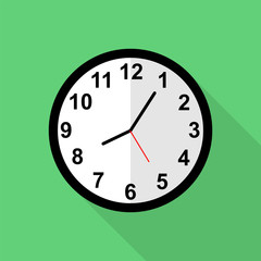 Classic clock icon, Five minutes past eight o'clock