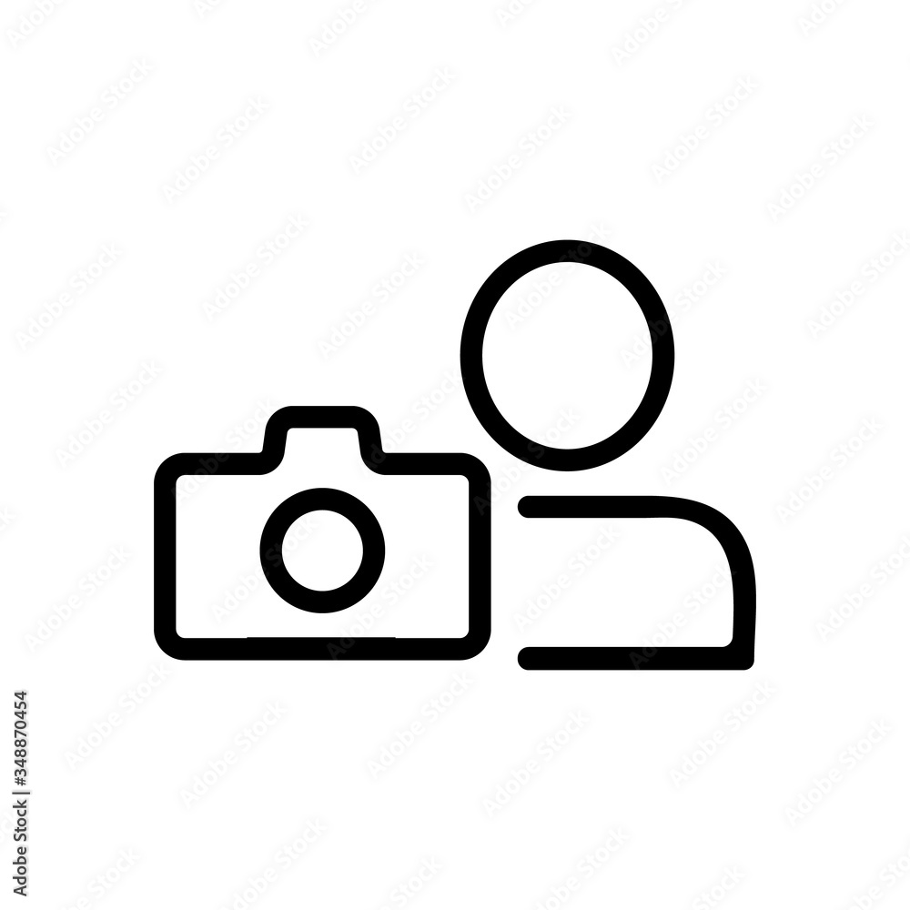 Poster camera snapshot of man icon vector. camera snapshot of man sign. isolated contour symbol illustratio
