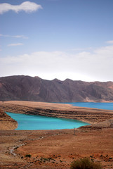 .Turquoise Lake in the Moroccan Desert
