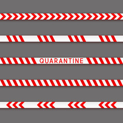 Set of seamless signal tape borders for quarantine coronavirus design