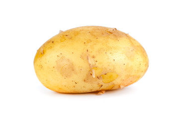 Young Fresh potatoes isolated on a white background