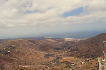 l calm summer cloudy landscape from the Spanish Canary Island Lanzarote