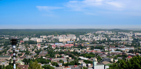Fototapeta na wymiar Lviv against the sky, the city