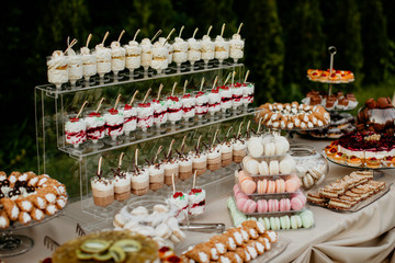 Delicious candy bar for a special outdoor event
