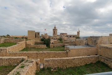 Fototapeta na wymiar View of the citadella of Victoria in Gozo Malta