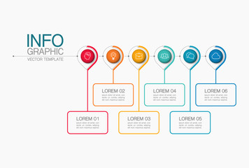Fototapeta na wymiar Vector iInfographic template for business, presentations, web design, 6 options.