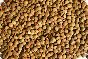 Texture of lentils. Close up.