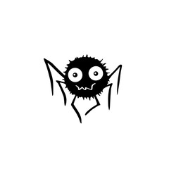 Cute vector spiders. Hand drawn. Isolated on white background. Halloween illustration