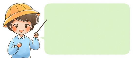 解説する幼稚園児1（ふきだし）