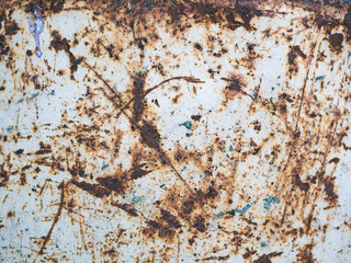 Texture of painted rusty metal close up