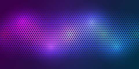 Colorful background. Bright color carbon fiber texture. Hexagon metal texture steel background. Web design template vector illustration EPS 10.