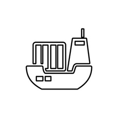 Cargo ship icon. International freight transport sign. Flat design style.